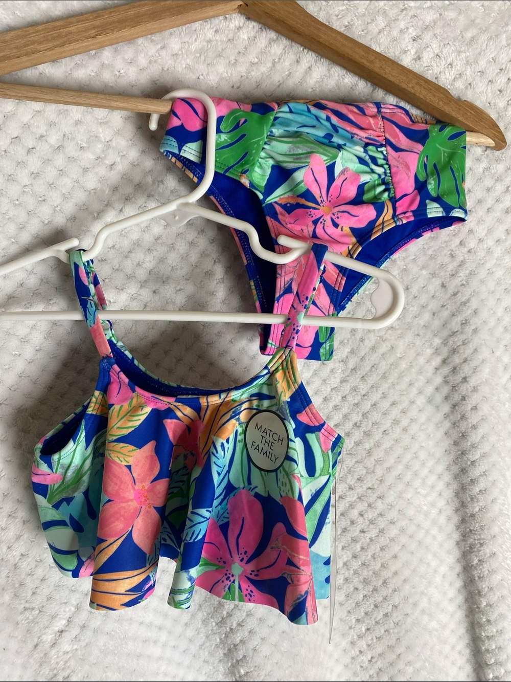 Members Mark Kids Floral Two Piece Bikini Swimsuit